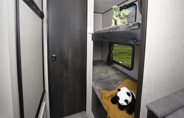 Bunk beds! Four inch thick bunk mattress ensure a comfortable nights sleep. single bunk beds are rated for 300 pounds.