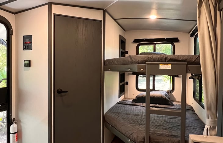 Bunkhouse equipped with two full bunks. Sheets provided by request.