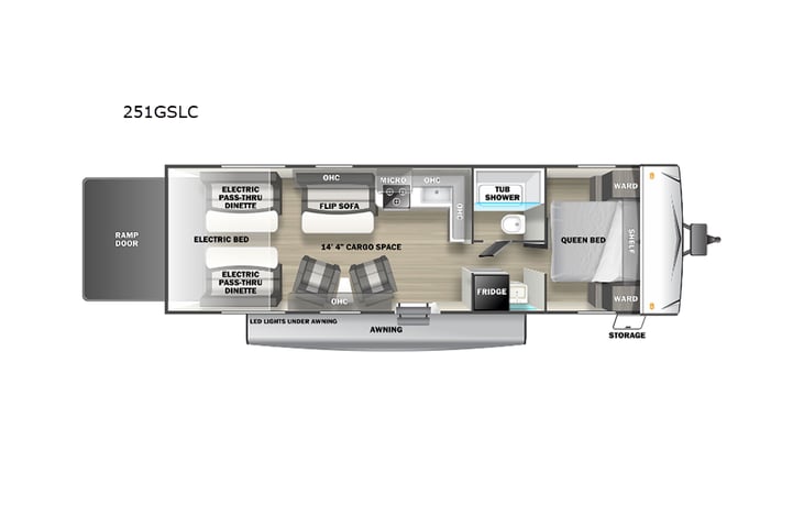 Representative floor plan provided by a trusted RVshare partner.