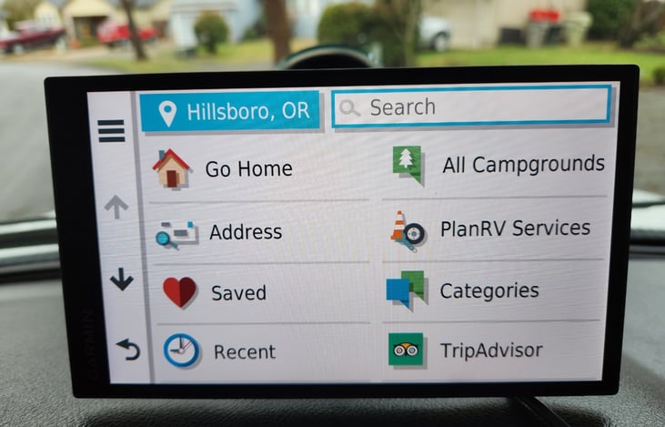 RV custom GPS with backup camera