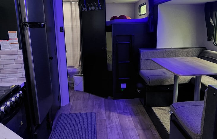 Interior looking towards the double bunks