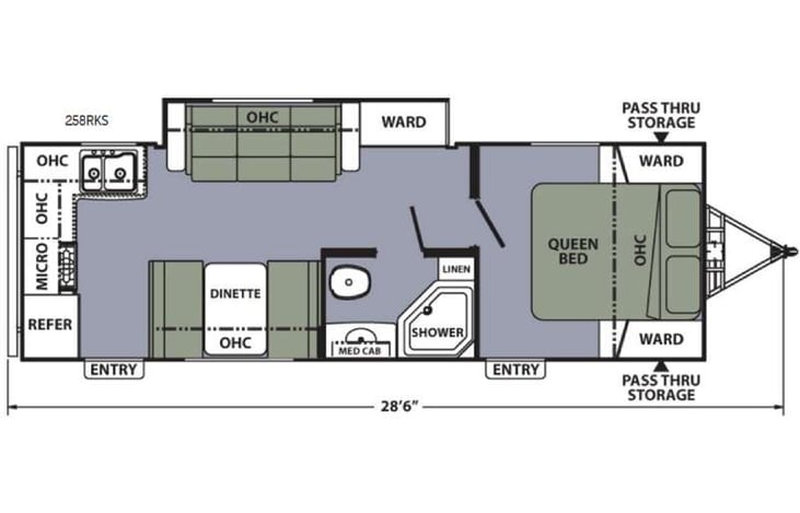 Representative floor plan provided by a trusted RVshare partner.