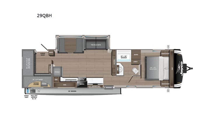 Representative floor plan provided by a trusted RVshare partner.