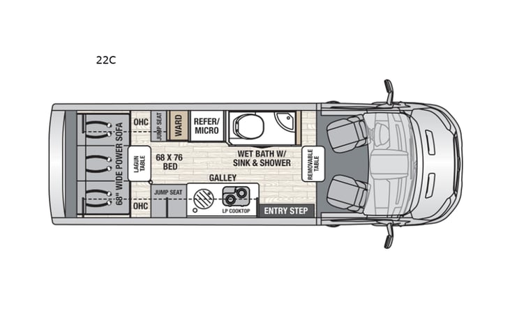 Representative floor plan provided by a trusted RVshare partner.