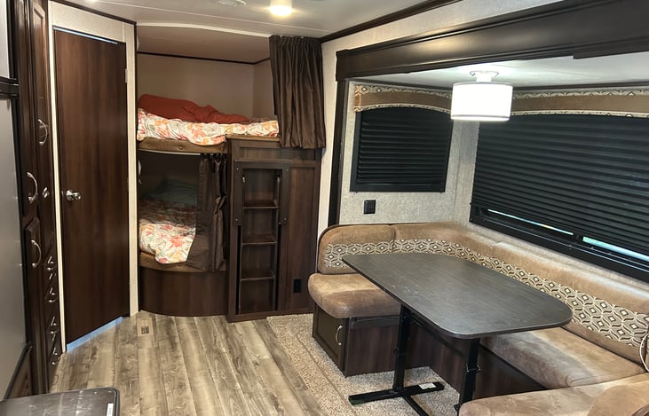 Full Size Bunks with privacy curtain