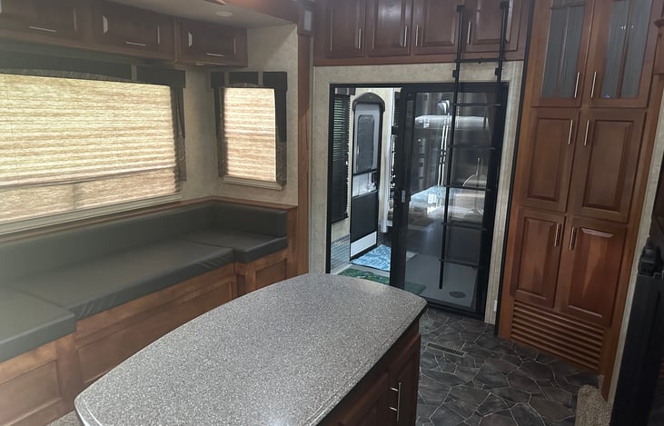 Glass walkthrough door into Garage. Large Pantry