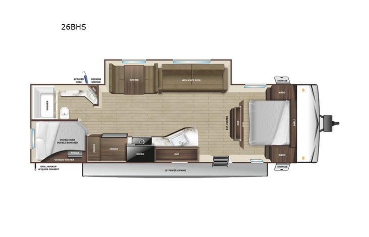 Representative floor plan provided by a trusted RVshare partner.