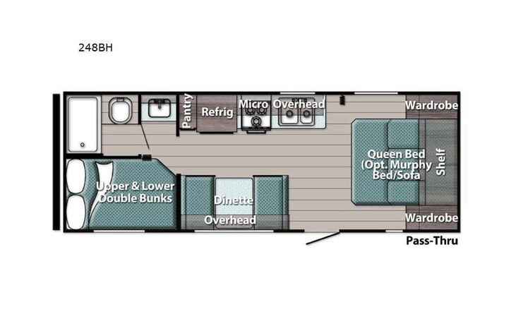 Representative floor plan provided by a trusted RVshare partner.