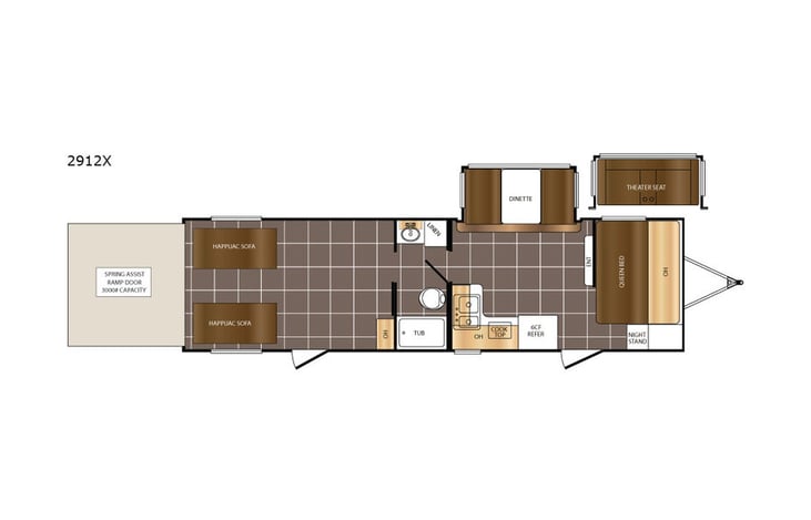 Representative floor plan provided by a trusted RVshare partner.