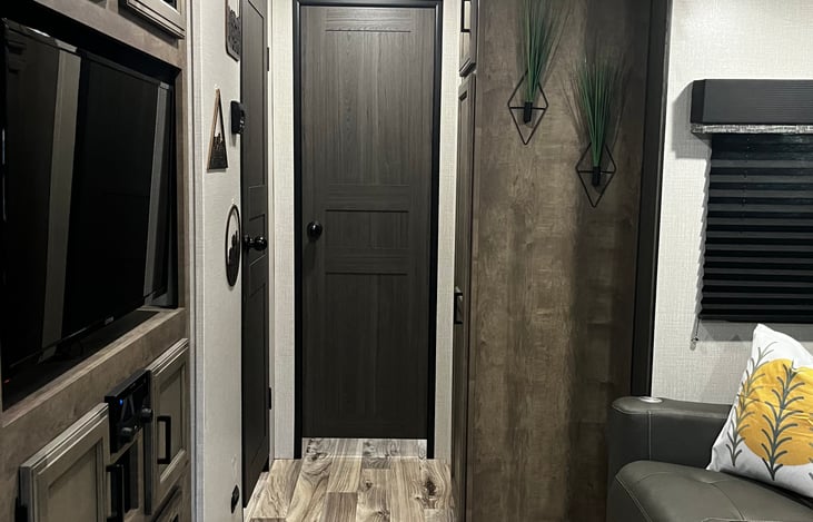 Private door to the bunk beds