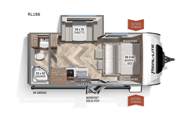 Representative floor plan provided by a trusted RVshare partner.