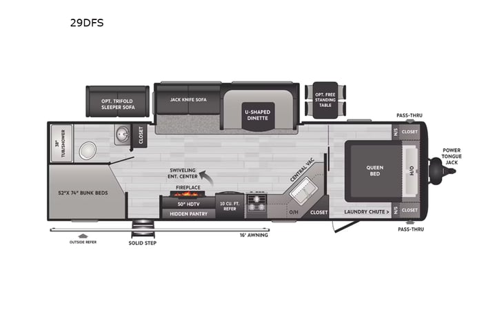 Representative floor plan provided by a trusted RVshare partner.