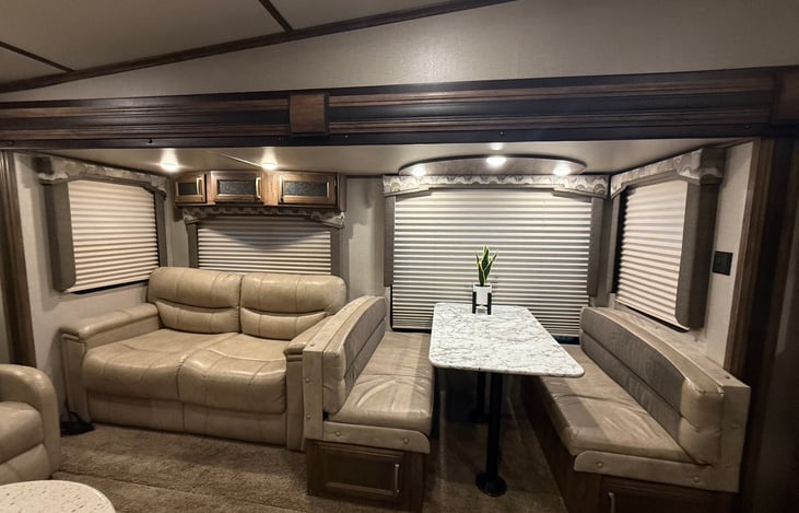 Large dinette / sofa couch both folds down for sleeping accommodations