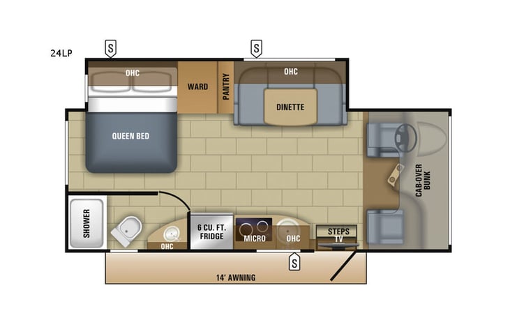 Representative floor plan provided by a trusted RVshare partner.
