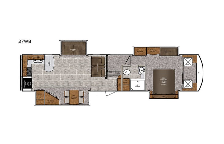Representative floor plan provided by a trusted RVshare partner.