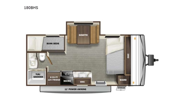 Representative floor plan provided by a trusted RVshare partner.