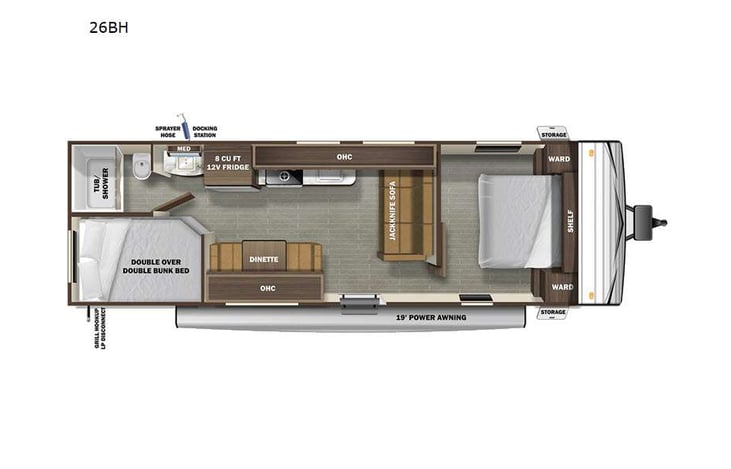 Representative floor plan provided by a trusted RVshare partner.