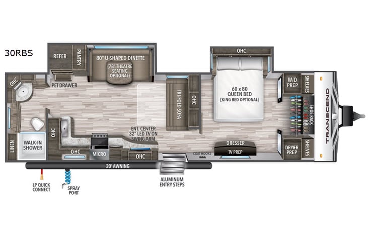 Representative floor plan provided by a trusted RVshare partner.