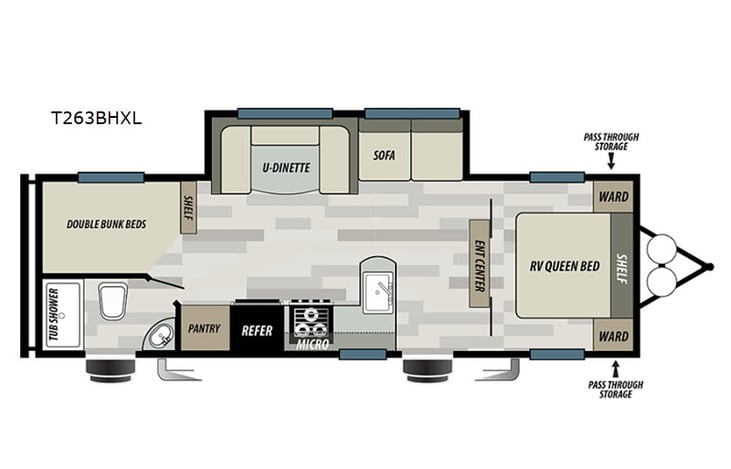 Representative floor plan provided by a trusted RVshare partner.