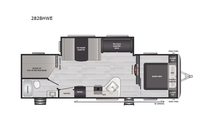 Representative floor plan provided by a trusted RVshare partner.