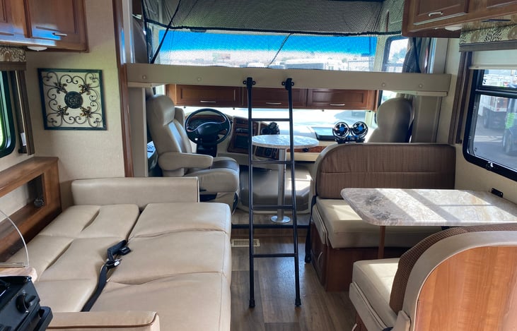 Sleeps 8, 3 bunk beds,sofa bed, dinette  converts to bed ,
Private room with queen size bed