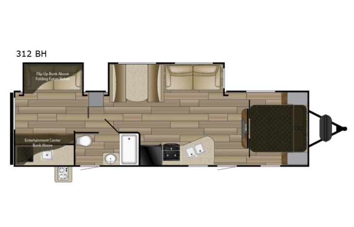 Representative floor plan provided by a trusted RVshare partner.