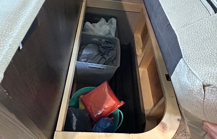 Storage under the benches