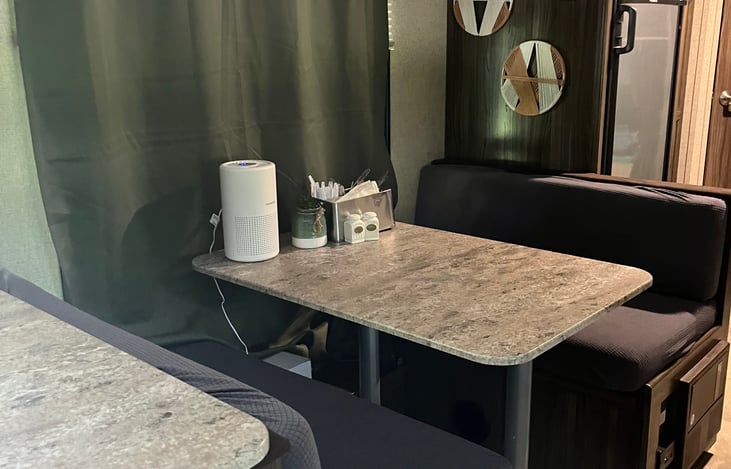 Table folds into a bed