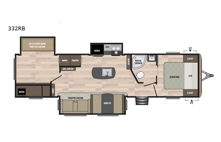 Representative floor plan provided by a trusted RVshare partner.