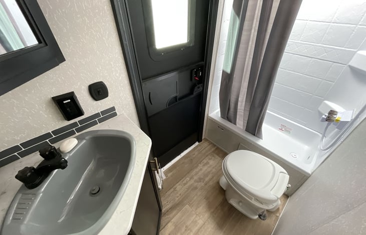 bathroom with separate entrance