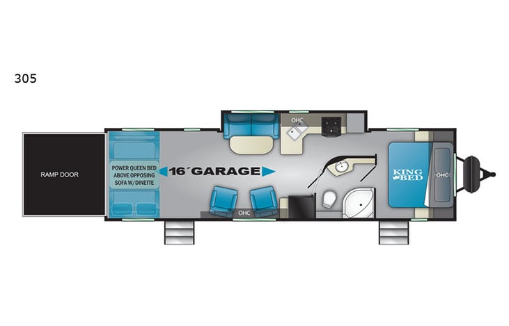 Representative floor plan provided by a trusted RVshare partner.