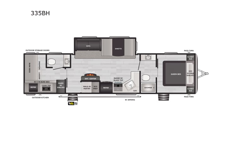 Representative floor plan provided by a trusted RVshare partner.