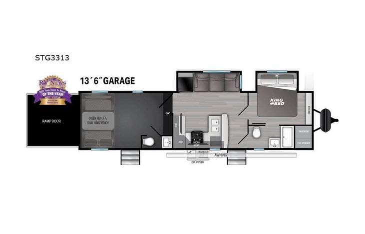 Representative floor plan provided by a trusted RVshare partner.