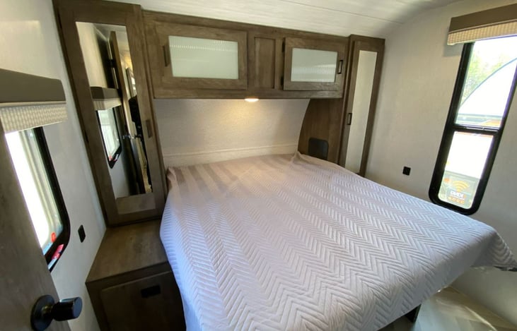 Master bedroom without sheets