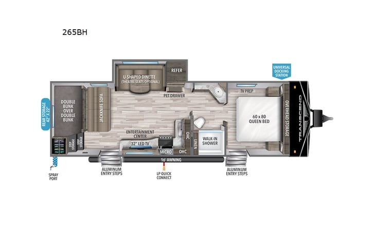 Representative floor plan provided by a trusted RVshare partner.