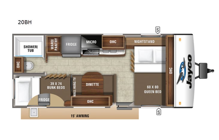 Representative floor plan provided by a trusted RVshare partner.