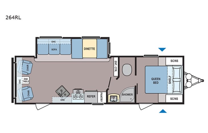 Representative floor plan provided by a trusted RVshare partner.