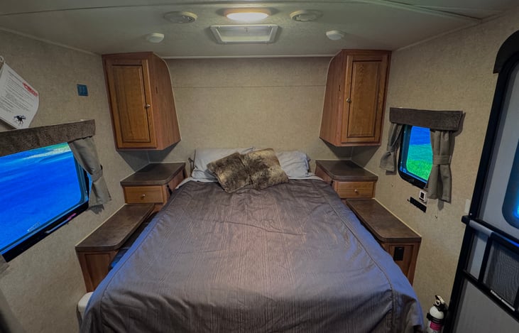 Queen Murphy bed down in sleeping mode