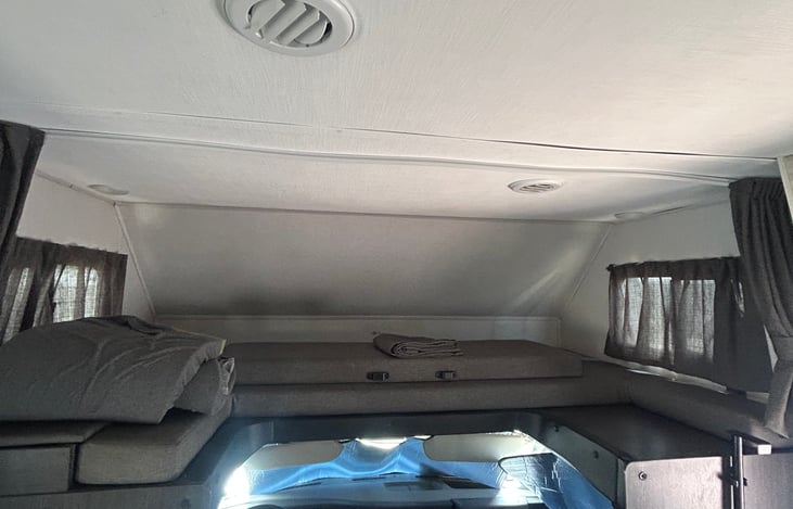 RV Bunk area feels like a queen size bed