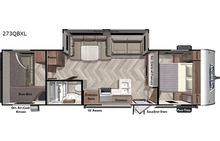 Representative floor plan provided by a trusted RVshare partner.