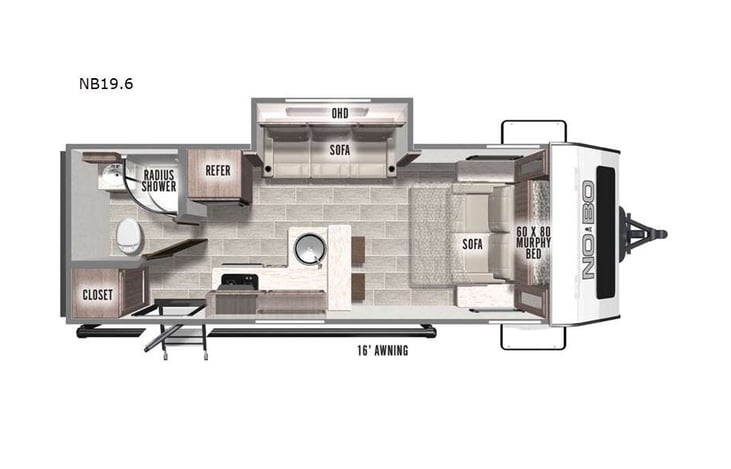 Representative floor plan provided by a trusted RVshare partner.