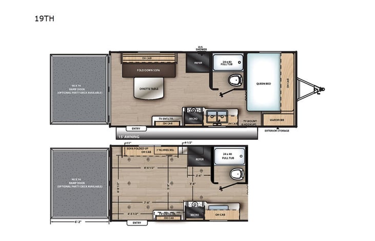 Representative floor plan provided by a trusted RVshare partner.