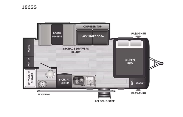 Representative floor plan provided by a trusted RVshare partner.