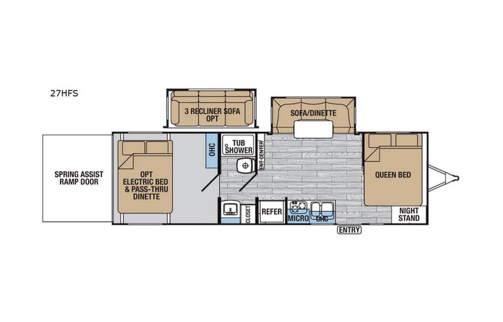 Representative floor plan provided by a trusted RVshare partner.