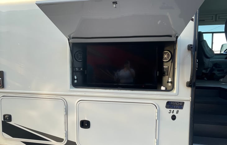 Television with stereo.