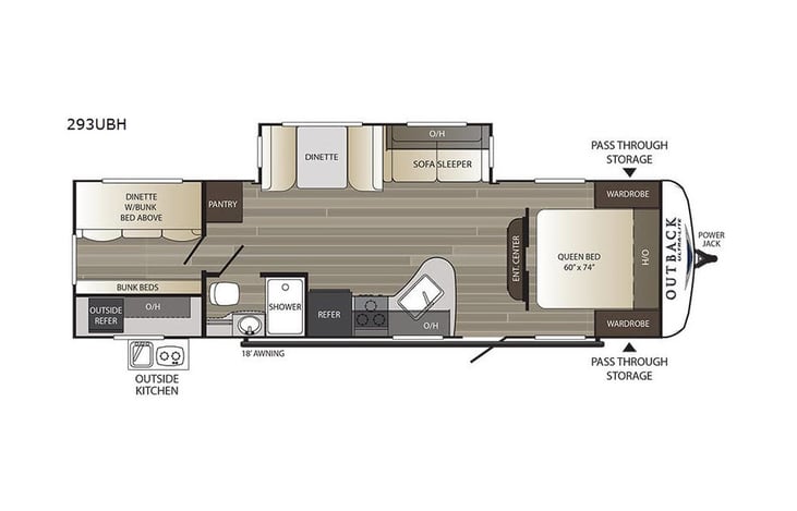 Representative floor plan provided by a trusted RVshare partner.