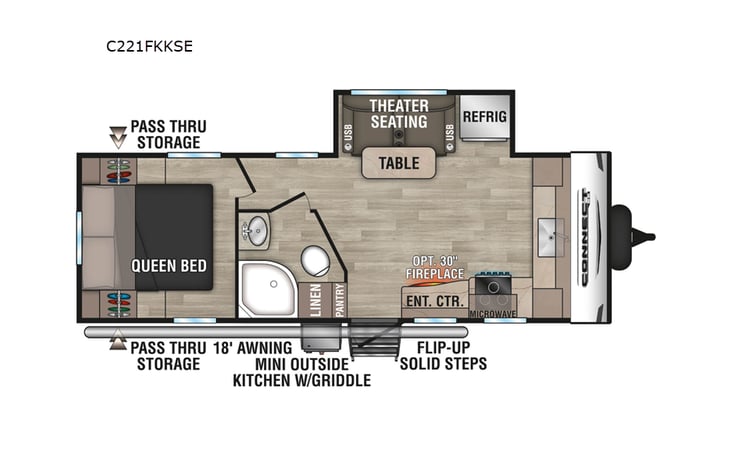 Representative floor plan provided by a trusted RVshare partner.