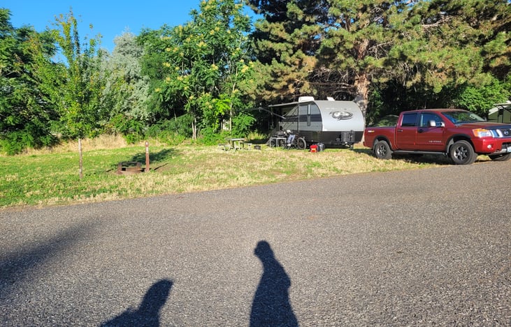 View looking from the park area to our camp site at Windust Park.