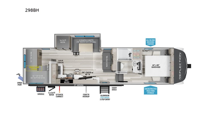 Representative floor plan provided by a trusted RVshare partner.