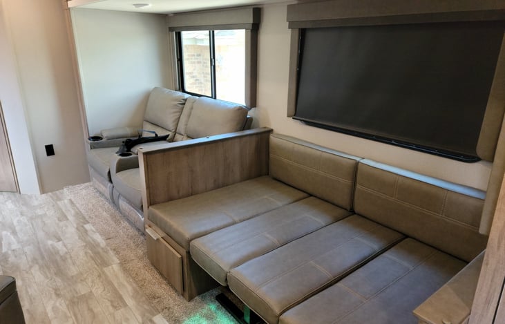 Dinette table turns into sleeping space